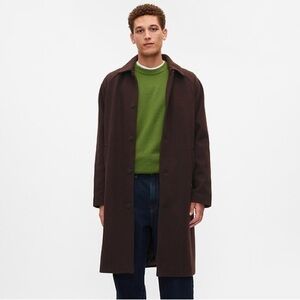 NWT! Gap Men’s Terra Brown Herringbone Topcoat - Size XL